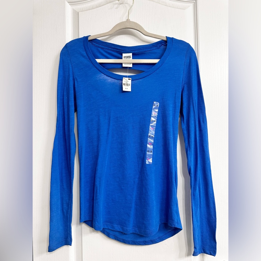 NWT PINK Victoria's Secret Open Back Scoop Neck Tee
